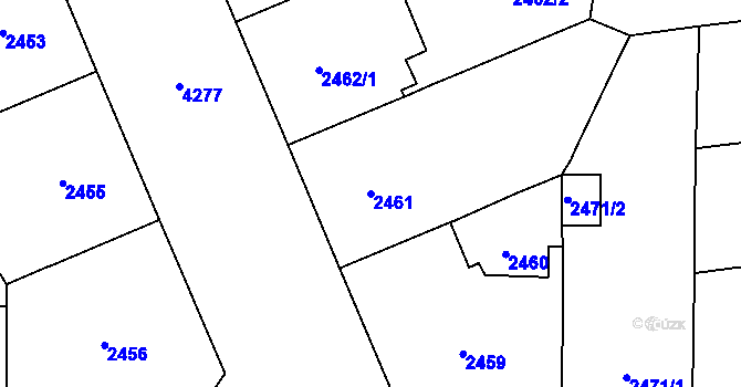 Parcela st. 2461 v KÚ Vinohrady, Katastrální mapa