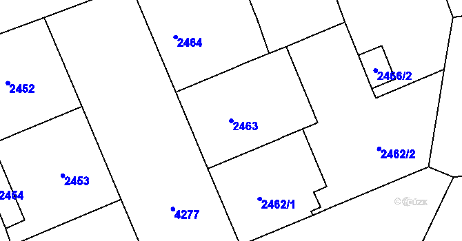 Parcela st. 2463 v KÚ Vinohrady, Katastrální mapa