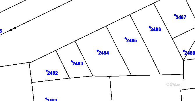 Parcela st. 2484 v KÚ Vinohrady, Katastrální mapa