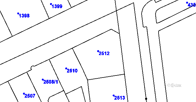 Parcela st. 2512 v KÚ Vinohrady, Katastrální mapa