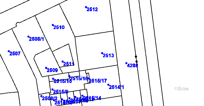 Parcela st. 2513 v KÚ Vinohrady, Katastrální mapa