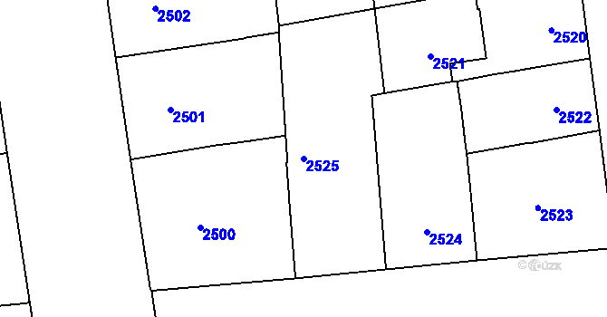 Parcela st. 2525 v KÚ Vinohrady, Katastrální mapa