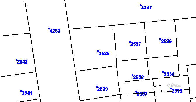 Parcela st. 2526 v KÚ Vinohrady, Katastrální mapa