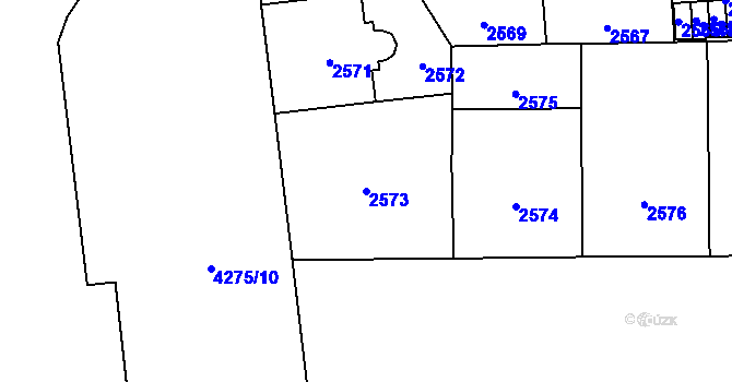 Parcela st. 2573 v KÚ Vinohrady, Katastrální mapa