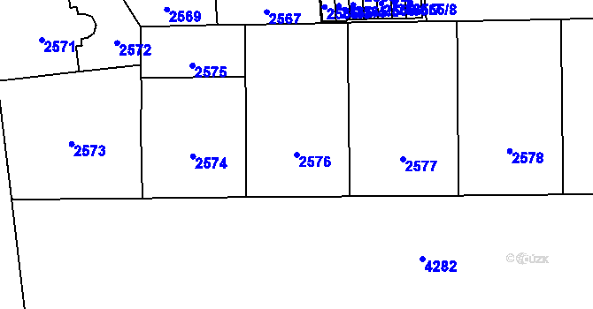 Parcela st. 2576 v KÚ Vinohrady, Katastrální mapa