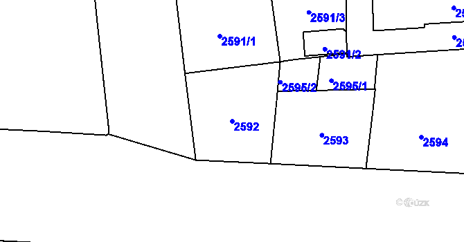 Parcela st. 2592 v KÚ Vinohrady, Katastrální mapa