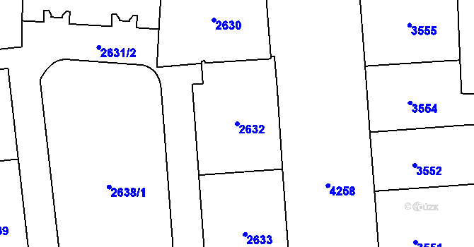 Parcela st. 2632 v KÚ Vinohrady, Katastrální mapa