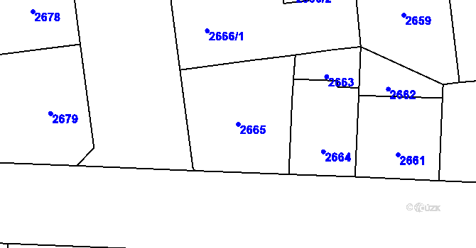 Parcela st. 2665 v KÚ Vinohrady, Katastrální mapa