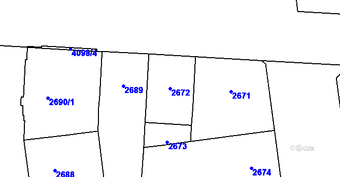 Parcela st. 2672 v KÚ Vinohrady, Katastrální mapa