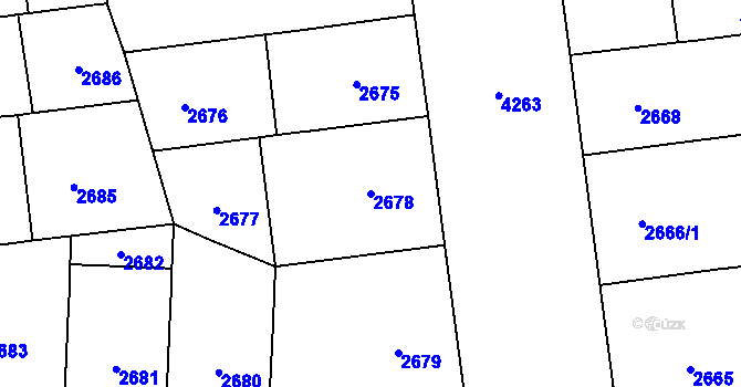 Parcela st. 2678 v KÚ Vinohrady, Katastrální mapa