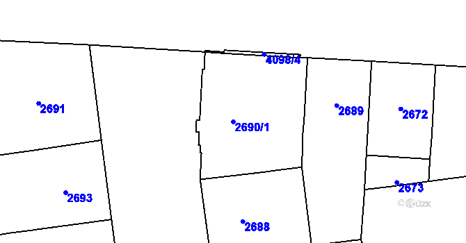 Parcela st. 2690/1 v KÚ Vinohrady, Katastrální mapa