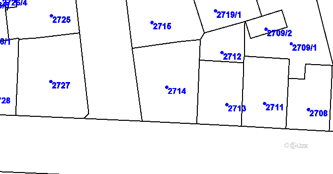 Parcela st. 2714 v KÚ Vinohrady, Katastrální mapa