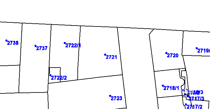 Parcela st. 2721 v KÚ Vinohrady, Katastrální mapa
