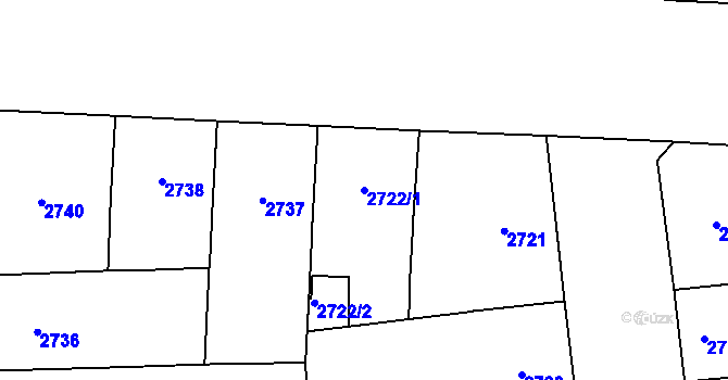 Parcela st. 2722/1 v KÚ Vinohrady, Katastrální mapa