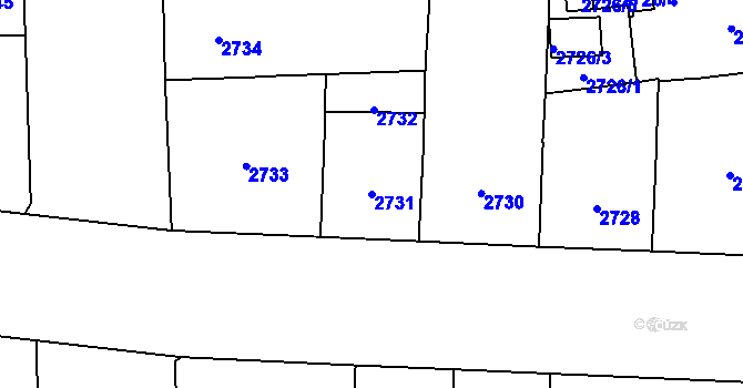 Parcela st. 2731 v KÚ Vinohrady, Katastrální mapa
