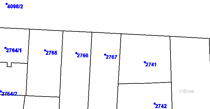 Parcela st. 2767 v KÚ Vinohrady, Katastrální mapa