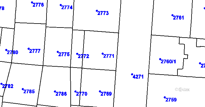 Parcela st. 2771 v KÚ Vinohrady, Katastrální mapa