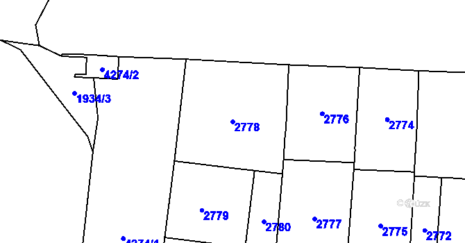 Parcela st. 2778 v KÚ Vinohrady, Katastrální mapa