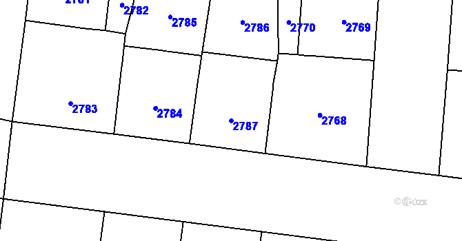Parcela st. 2787 v KÚ Vinohrady, Katastrální mapa