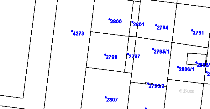 Parcela st. 2798 v KÚ Vinohrady, Katastrální mapa