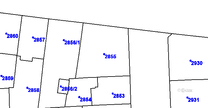 Parcela st. 2855 v KÚ Vinohrady, Katastrální mapa