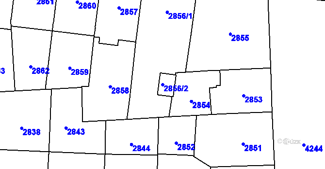 Parcela st. 2856/2 v KÚ Vinohrady, Katastrální mapa