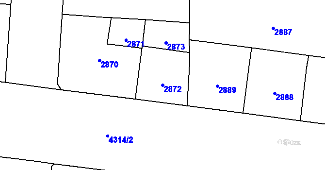 Parcela st. 2872 v KÚ Vinohrady, Katastrální mapa