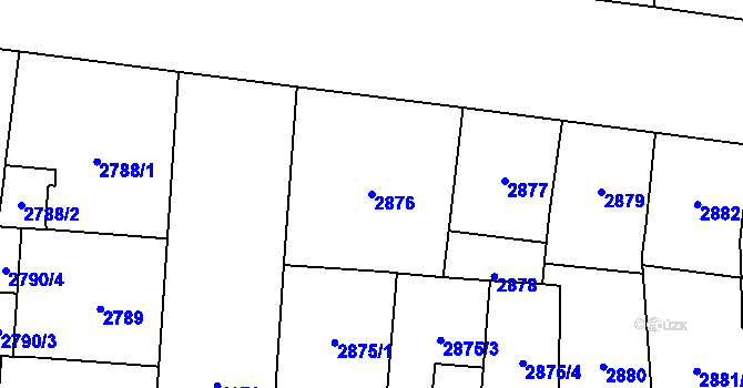 Parcela st. 2876 v KÚ Vinohrady, Katastrální mapa