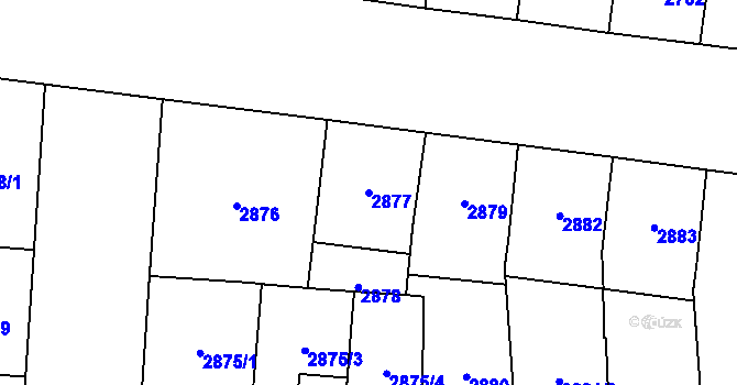 Parcela st. 2877 v KÚ Vinohrady, Katastrální mapa