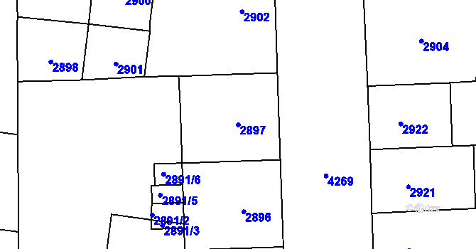 Parcela st. 2897 v KÚ Vinohrady, Katastrální mapa