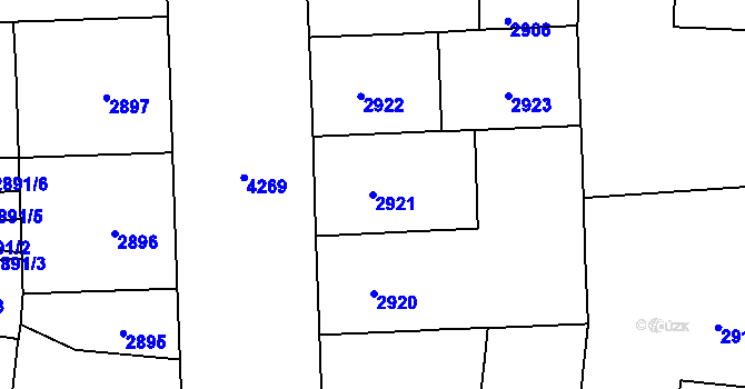 Parcela st. 2921 v KÚ Vinohrady, Katastrální mapa