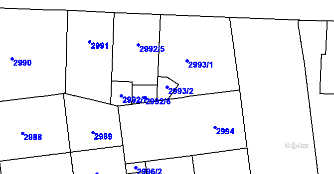 Parcela st. 2993/2 v KÚ Vinohrady, Katastrální mapa