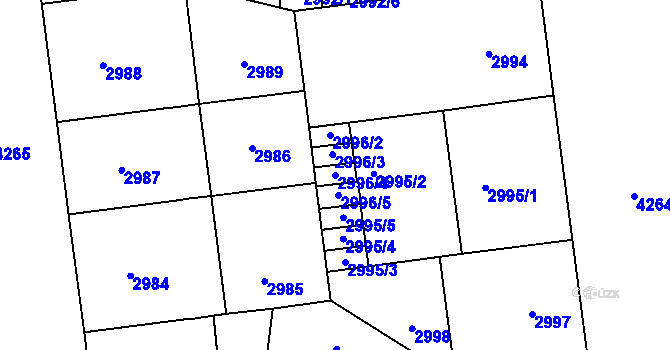 Parcela st. 2996/4 v KÚ Vinohrady, Katastrální mapa