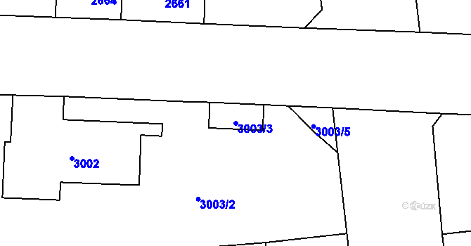 Parcela st. 3003/3 v KÚ Vinohrady, Katastrální mapa