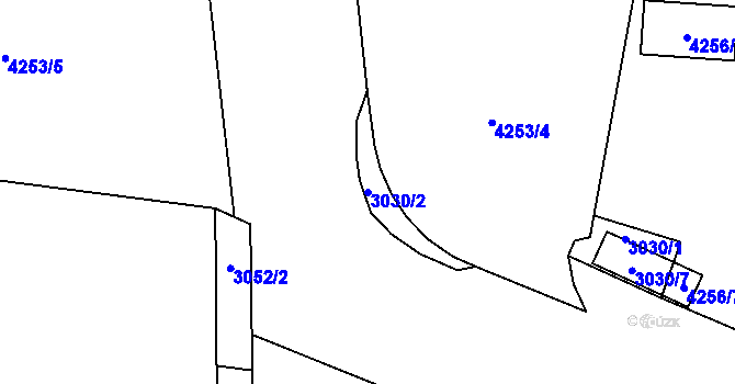 Parcela st. 3030/2 v KÚ Vinohrady, Katastrální mapa