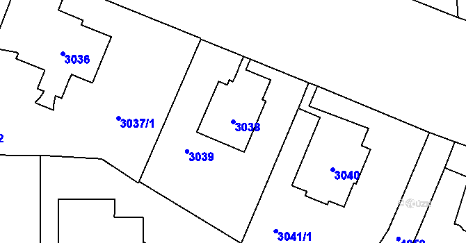 Parcela st. 3038 v KÚ Vinohrady, Katastrální mapa