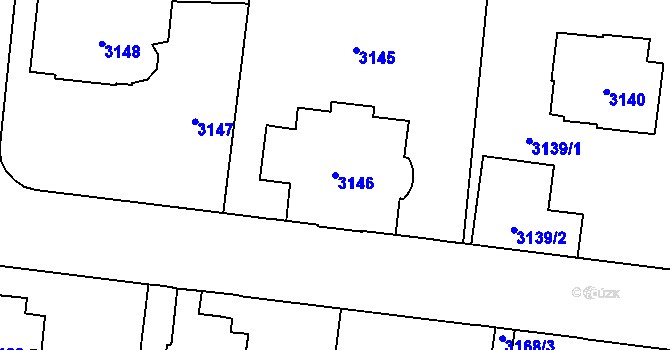 Parcela st. 3146 v KÚ Vinohrady, Katastrální mapa