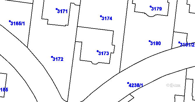 Parcela st. 3173 v KÚ Vinohrady, Katastrální mapa