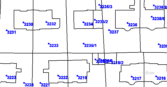 Parcela st. 3235/1 v KÚ Vinohrady, Katastrální mapa