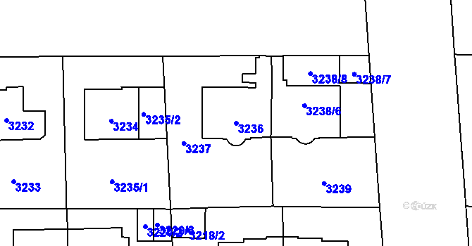 Parcela st. 3236 v KÚ Vinohrady, Katastrální mapa