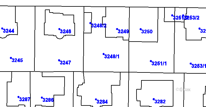 Parcela st. 3248 v KÚ Vinohrady, Katastrální mapa