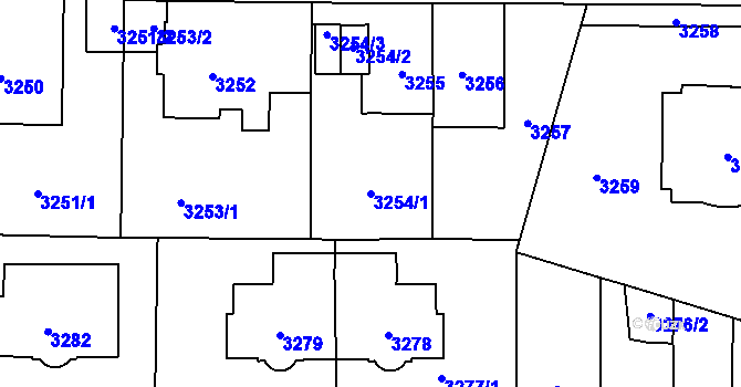 Parcela st. 3254/1 v KÚ Vinohrady, Katastrální mapa