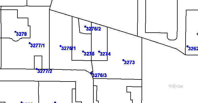 Parcela st. 3274 v KÚ Vinohrady, Katastrální mapa