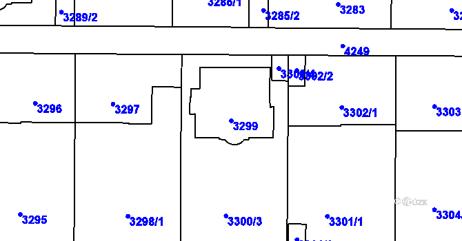 Parcela st. 3299 v KÚ Vinohrady, Katastrální mapa