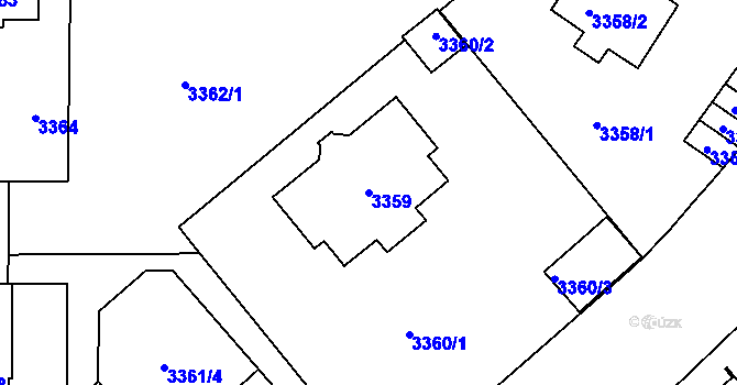 Parcela st. 3359 v KÚ Vinohrady, Katastrální mapa