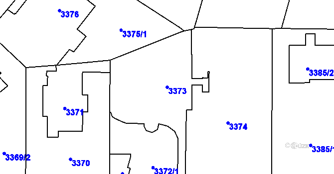 Parcela st. 3373 v KÚ Vinohrady, Katastrální mapa