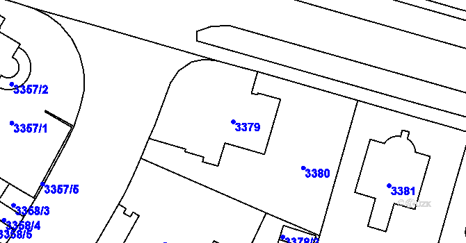 Parcela st. 3379 v KÚ Vinohrady, Katastrální mapa