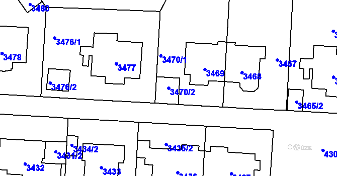Parcela st. 3470/2 v KÚ Vinohrady, Katastrální mapa