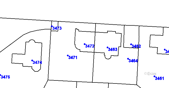Parcela st. 3472 v KÚ Vinohrady, Katastrální mapa