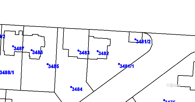 Parcela st. 3482 v KÚ Vinohrady, Katastrální mapa